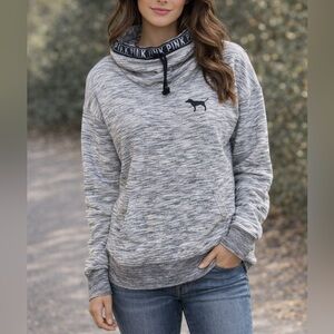 PINK Victoria’s Secret Gray Funnel Neck Hoodie | Small